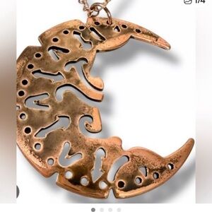 Free people Ariana Ost Copper Crescent Moon Pendant Necklace 16” long